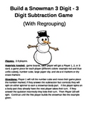 Build a Snowman 3 Digit - 3 Digit Subtraction Regrouping Games