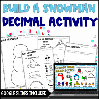 Preview of Build a Snowman: A Decimal Freebie - Digital Activity Included