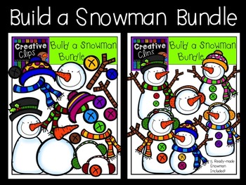 Preview of Build a Snowman Winter Clipart Bundle {Creative Clips Clipart}