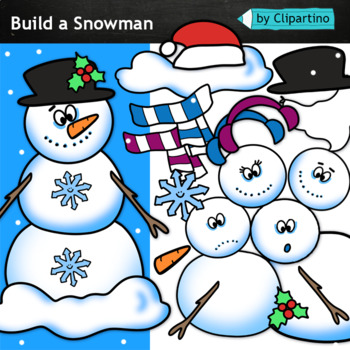 Preview of Build a Snowman Clip Art/Snowman Clip Art Bundle