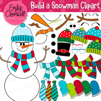 Build A Snowman Clipart Set By Emily Cromwell Designs Tpt