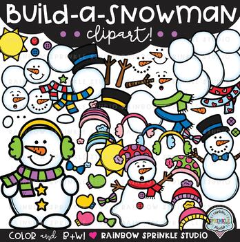 Build a Snowman Clipart {snowman clipart} | TPT