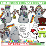 Build a Snowman Coloring Craft, Clipart and Digital Stamps
