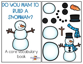 Preview of Build a Snowman Core Vocabulary Book - BILINGUAL