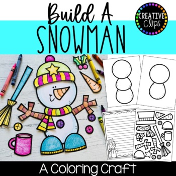 Preview of Build a Snowman Craft: Coloring Pages and Gift Bag Craft
