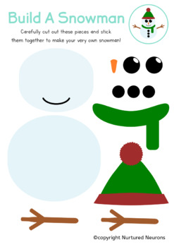 Build a Snowman Craft and Writing Activity by Nurtured Neurons | TpT