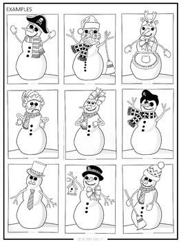 Build a Snowman Elementary Art Lesson Plan by Kerry Daley | TPT