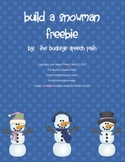Build a Snowman FREEBIE B&W Cut and Paste