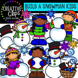 Kids Building a Snowman Clipart {Creative Clips Clipart}