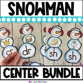 Build a Snowman Literacy Center BUNDLE | CVC, Long Vowels,