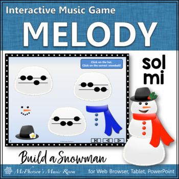 Preview of Solfege | Winter Music | Sol Mi Interactive Melody Game {Build a Snowman}