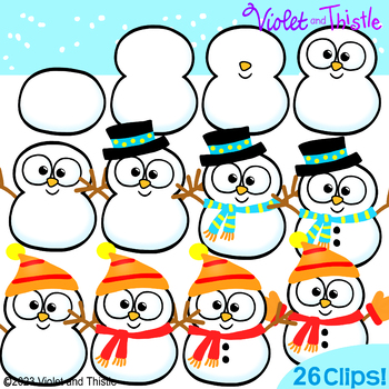 Build a Snowman Sequence Clipart Sequential Steps Life Cycle Snowmen ...