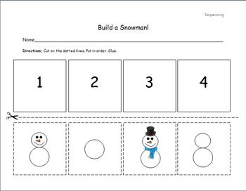 Preview of Build a Snowman! (Sequencing)