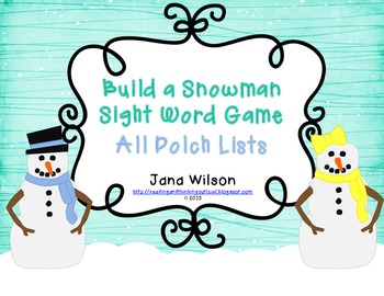 Preview of Build a Snowman Sight Word Game - All Lists