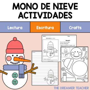 Preview of Build a Snowman Spanish Craftivity. Distance Learning