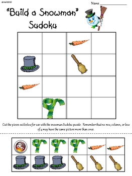 Preview of Snowman Primary Sudoku