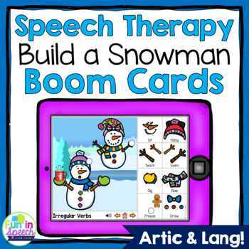 Preview of Build a Snowman Winter Boom Cards for Speech Therapy