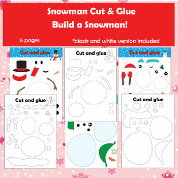 Build a Snowman - Winter Cut and Paste, No Prep Quick and Easy Winter Craft