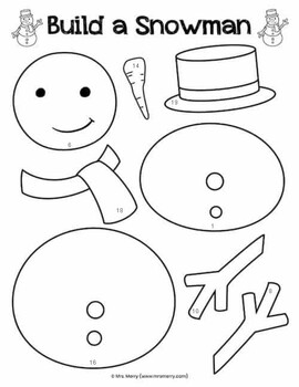 Build a Snowman Word Problem Craft - Addition & Subtraction 1-20