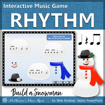 Preview of Winter Music Activity | Eighth Notes Interactive Rhythm Game {Build a Snowman}