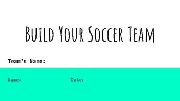Preview of Build a Soccer Team- Budgeting and finding the Average.