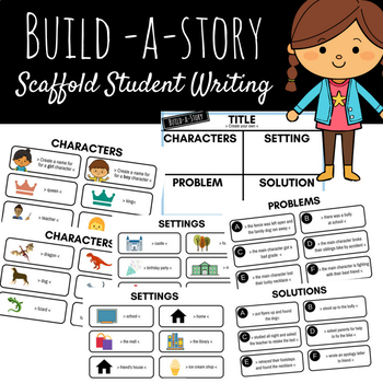 Preview of Build a Story Student Writing - Title, Characters, Setting, Problem, Solution