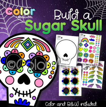 Design Your Own Sugar Skull Color, Cut & Paste Activity