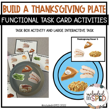 Preview of Build a Thanksgiving Plate Functional Task Box for Special Education