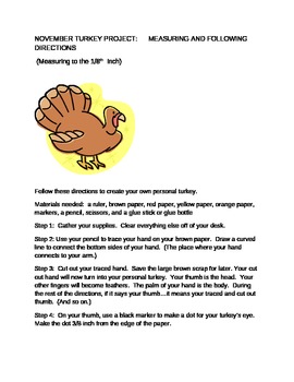 Preview of Build a Thanksgiving Turkey: Measuring and Following Directions
