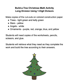 Build-A-Tree Christmas Math Activity (Long Division) By Simply Math And Science