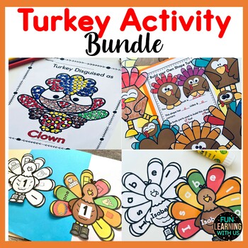 Preview of Build a Turkey Activity Bundle | Thanksgiving Fine Motor Skill Activity