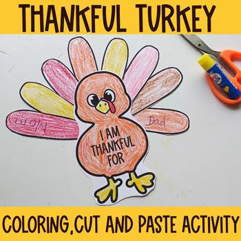 Preview of Build a Turkey Craft, Printable Thanksgiving Craft, Printable Turkey Craft