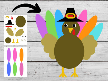 Preview of Build a Turkey Kid's Craft, Printable Thanksgiving Craft