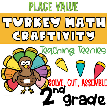 Preview of Build a Turkey Math Craft 2nd Grade