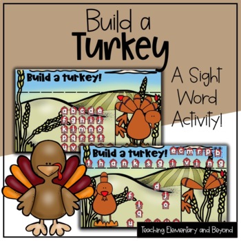 Build a Turkey: Mystery Sight Word Hangman Twist Game