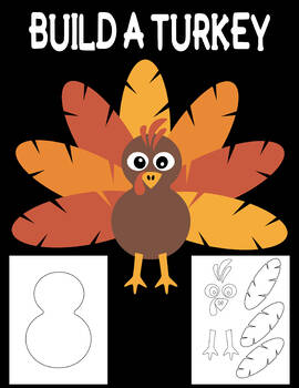 Preview of Build a Turkey fall thanksgiving craft idea - color, cut, glue