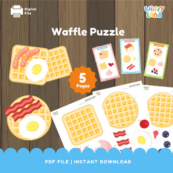 Preview of Build a Waffle Pretend Play, Waffle Dramatic Play, Toddler, Preschool Center