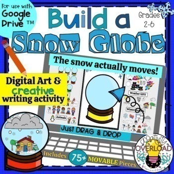 Preview of Build a Winter Snow Globe: Digital Art & Creative Writing Google Slides Activity