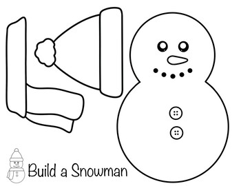 Build a Winter Snowman (Color-in) Version by Crafty Turtle Teacher