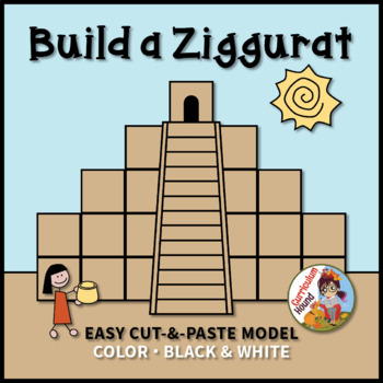 how to draw a ziggurat step by step