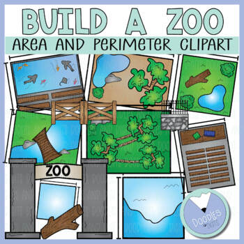 Preview of Build a Zoo Clip Art  - Area and Perimeter Clipart