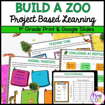 Preview of Build a Zoo Project Based Learning - 1st Grade Math PBL