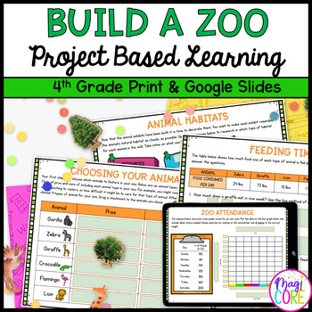 Preview of Build a Zoo Project Based Learning 4th Grade Math PBL Area Perimeter Measurement