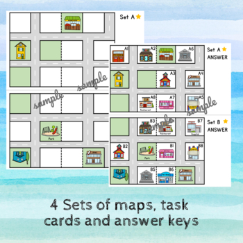 Preview of Build a city! Preposition game and practice (in front of, behind, next to etc)