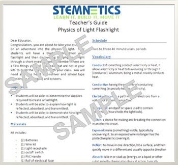 Preview of Build a flashlight and discover lights properties (NGSS 4th Grade)