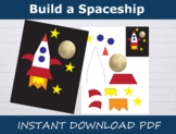 Build a spaceship printable craft rocket ship scissor skil