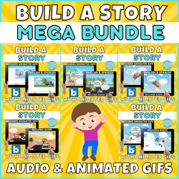 Preview of Build a story Sequence Bundle | Boom Cards | BILINGUAL #touchdown22