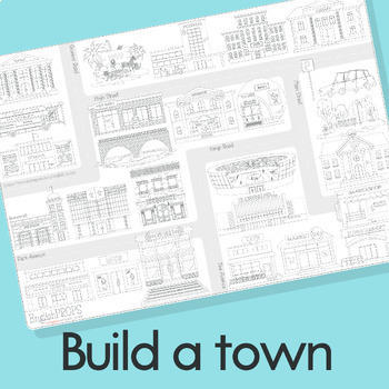 Preview of Build a Town/Giving Directions/Buildings & Places in a Town/City/Around Town