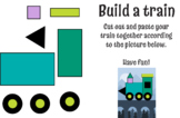 Build a train kids printable craft activity page cut and p