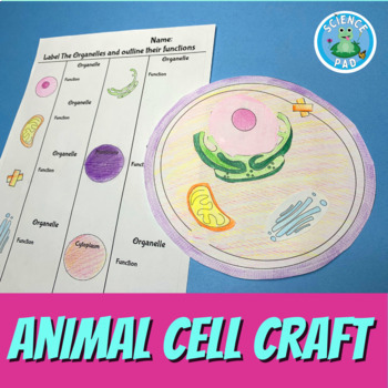 Preview of Build an Animal CELL activity | Cell Coloring Craft | Digital Science Worksheets